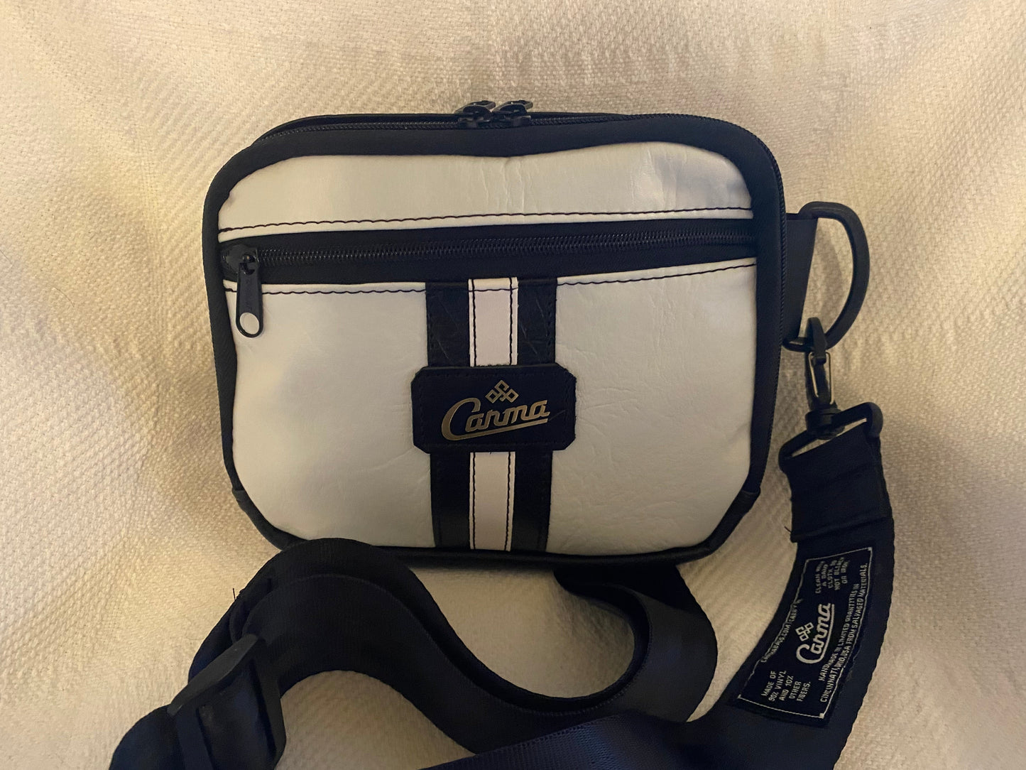 Textured White Speedster Crossbody