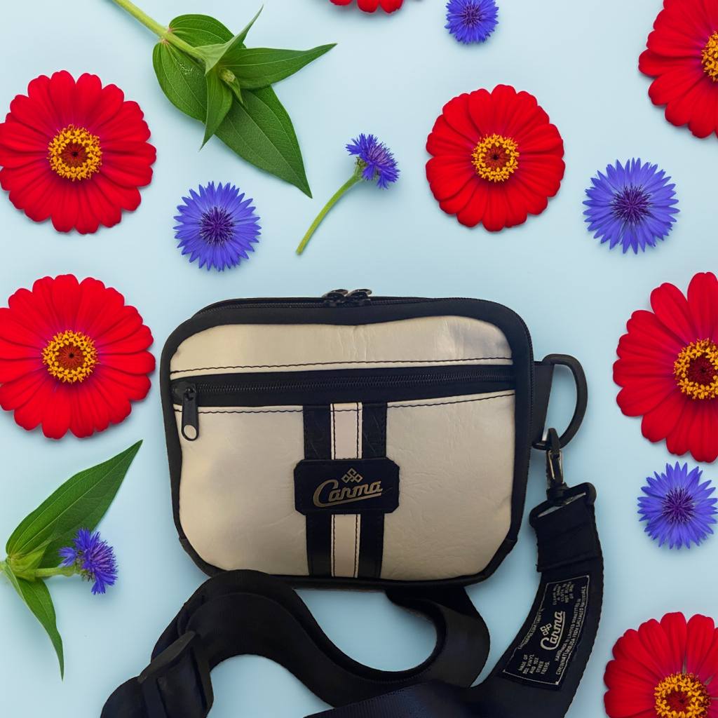 Textured White Speedster Crossbody