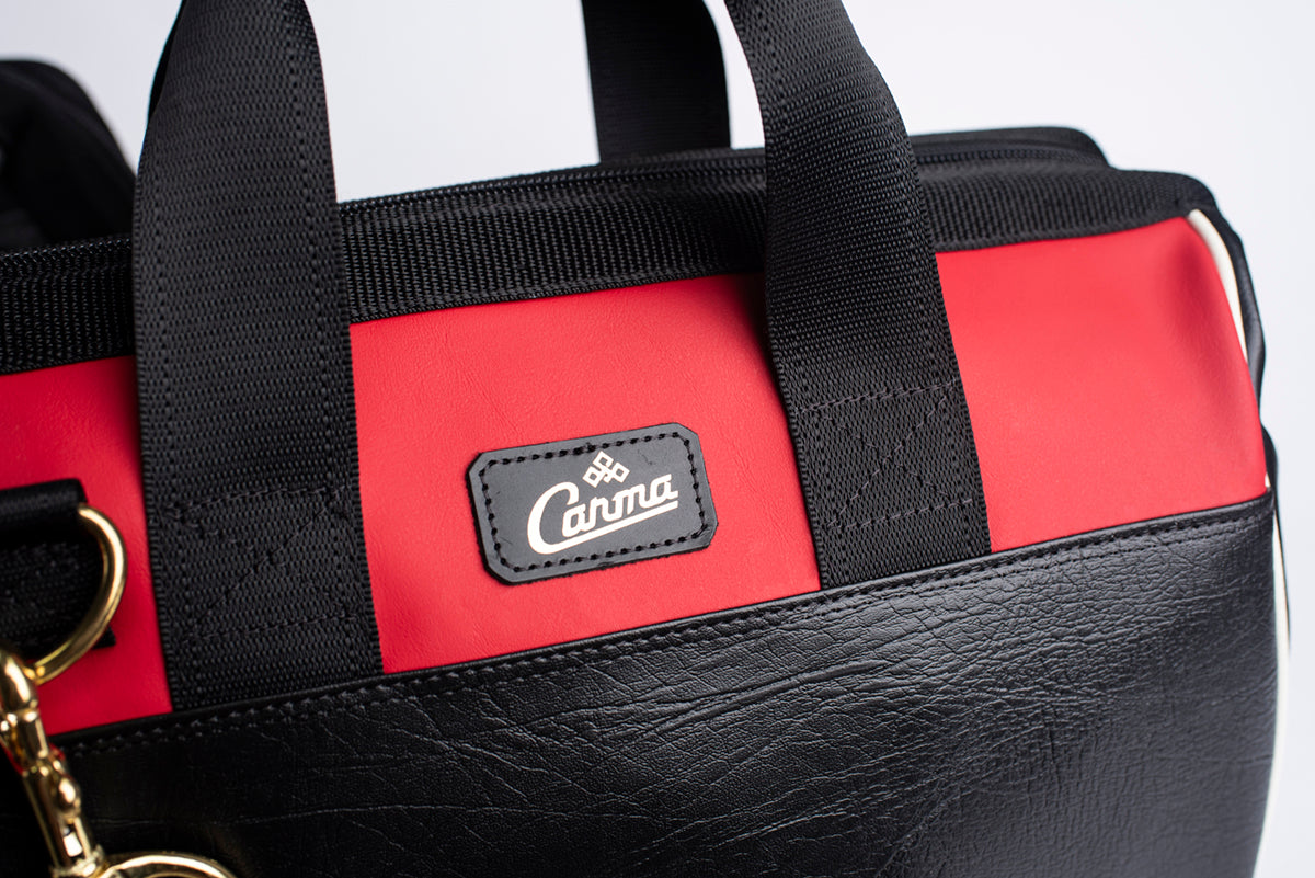 Carma Gearbag in Racing Red Upcycled Car Trim Remnant