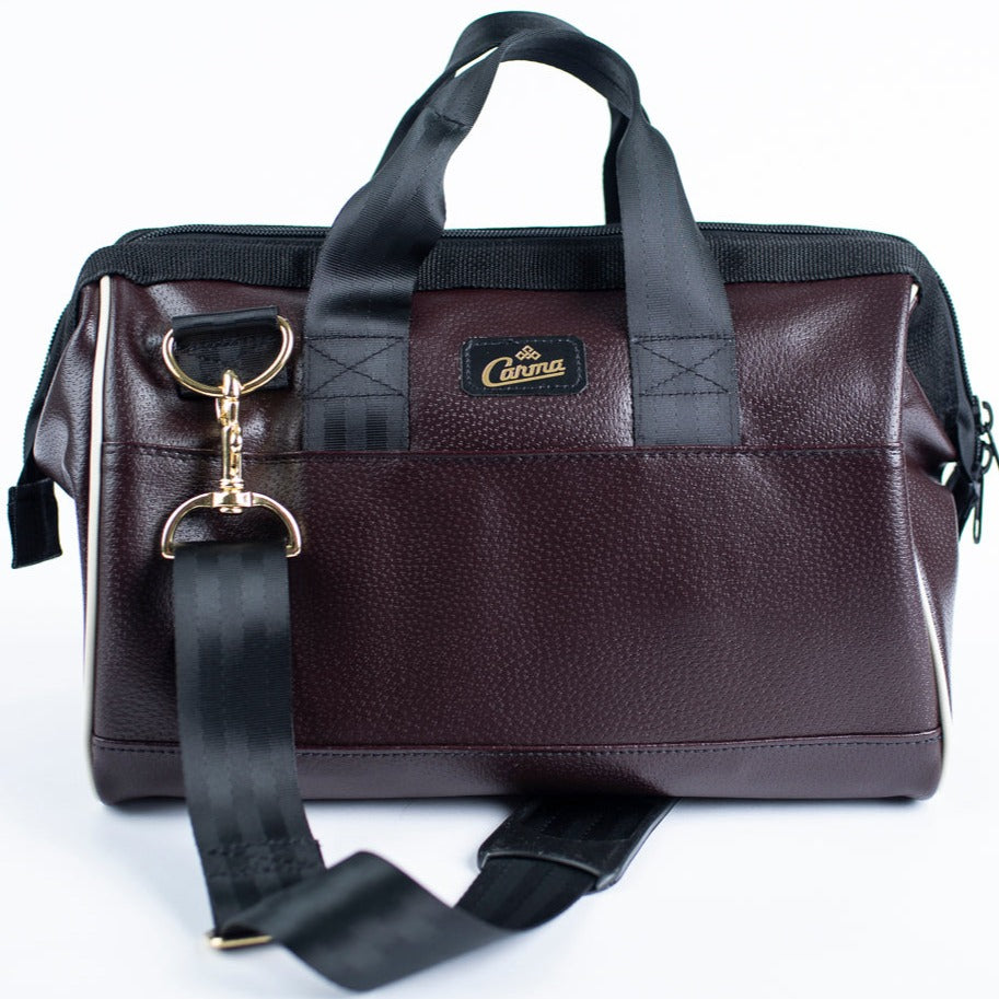 Carma Gearbag in Dark Brown Upcycled Car Trim Remnant