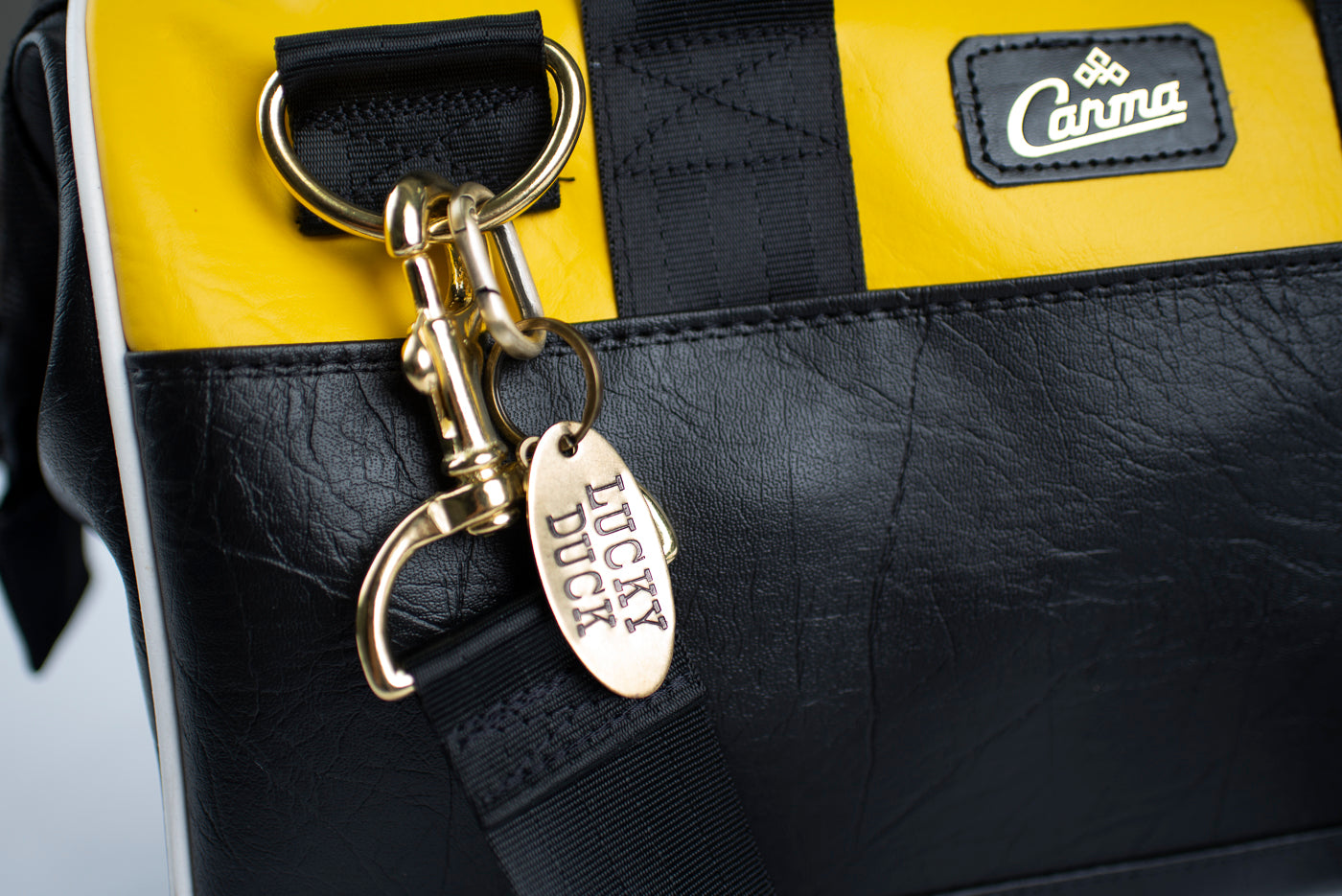 Carma Gearbag in Bumble Yellow Upcycled Car Trim Remnant