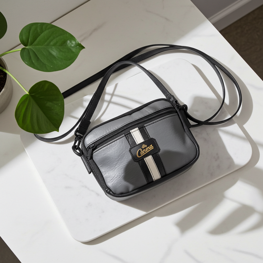 Textured Grey Speedster Crossbody