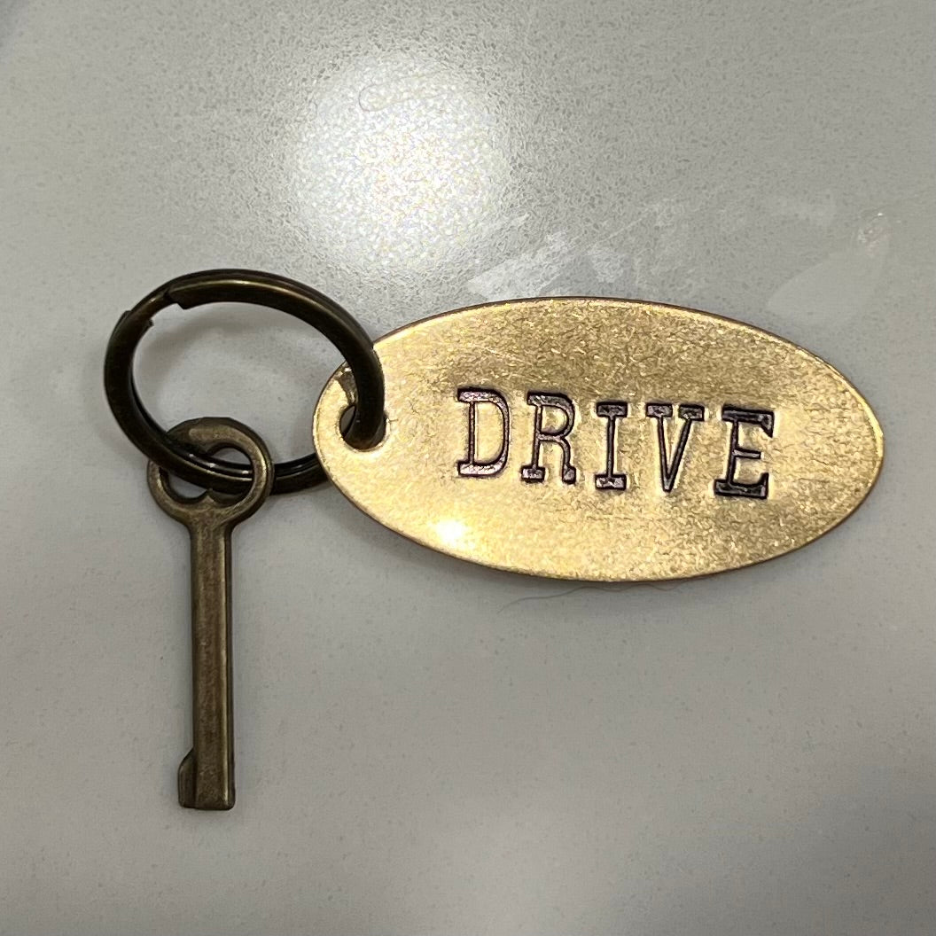 Hand-Stamped Brass Charm/Key Chain