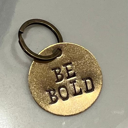 Hand-Stamped Brass Charm/Key Chain