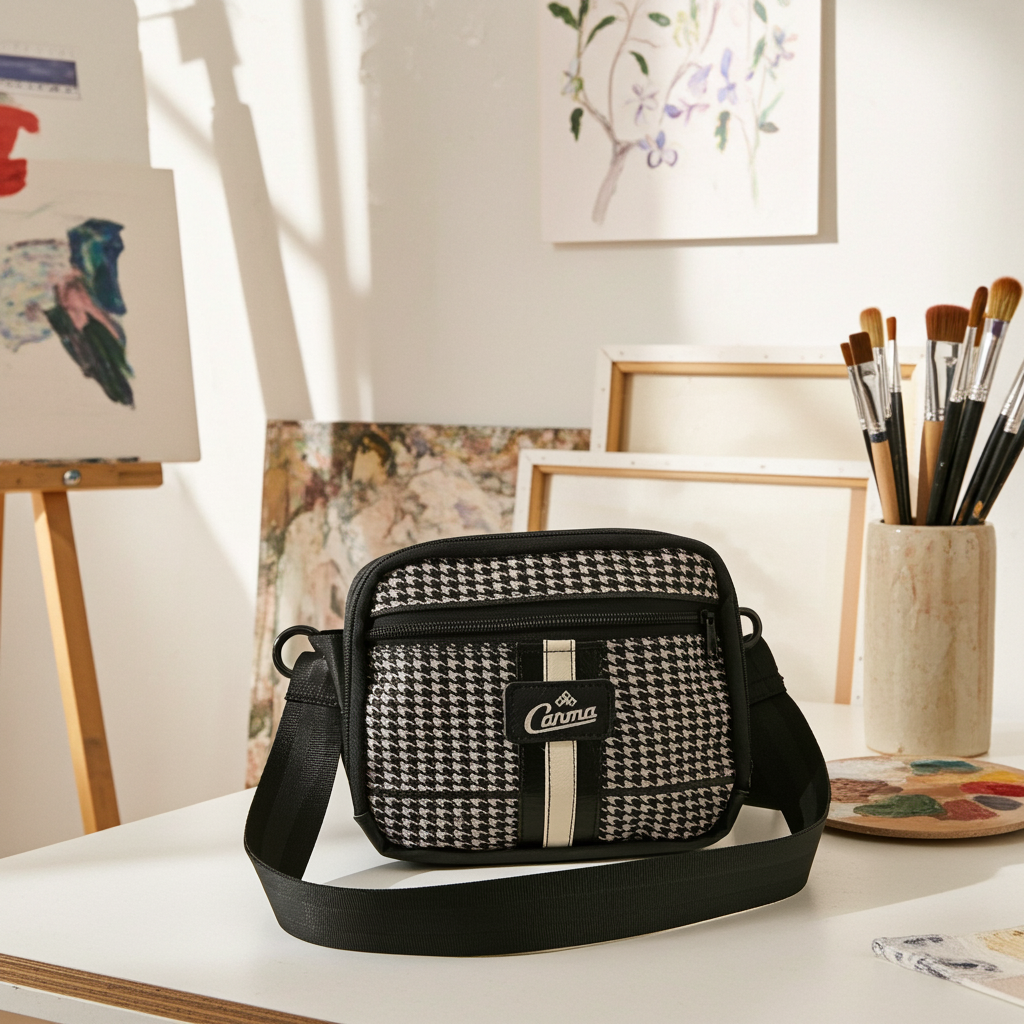 Vintage Houndstooth Speedster Crossbody
